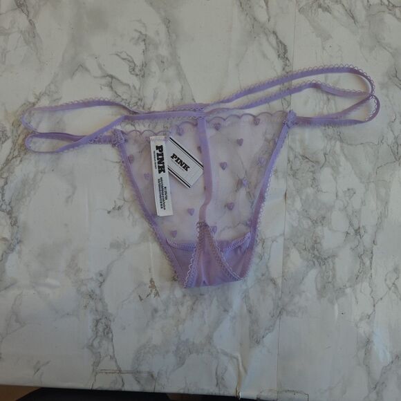 2 Pink VS Mesh Thong V String Panty M L - Picture 7 of 8